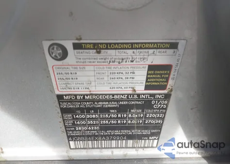 2008 Mercedes-Benz Ml 350 4Matic z USA, uszkodzony, nr VIN 4JGBB86EX8A379904